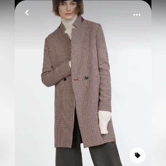 Zara check plaid long coat. - Picture 1 of 13